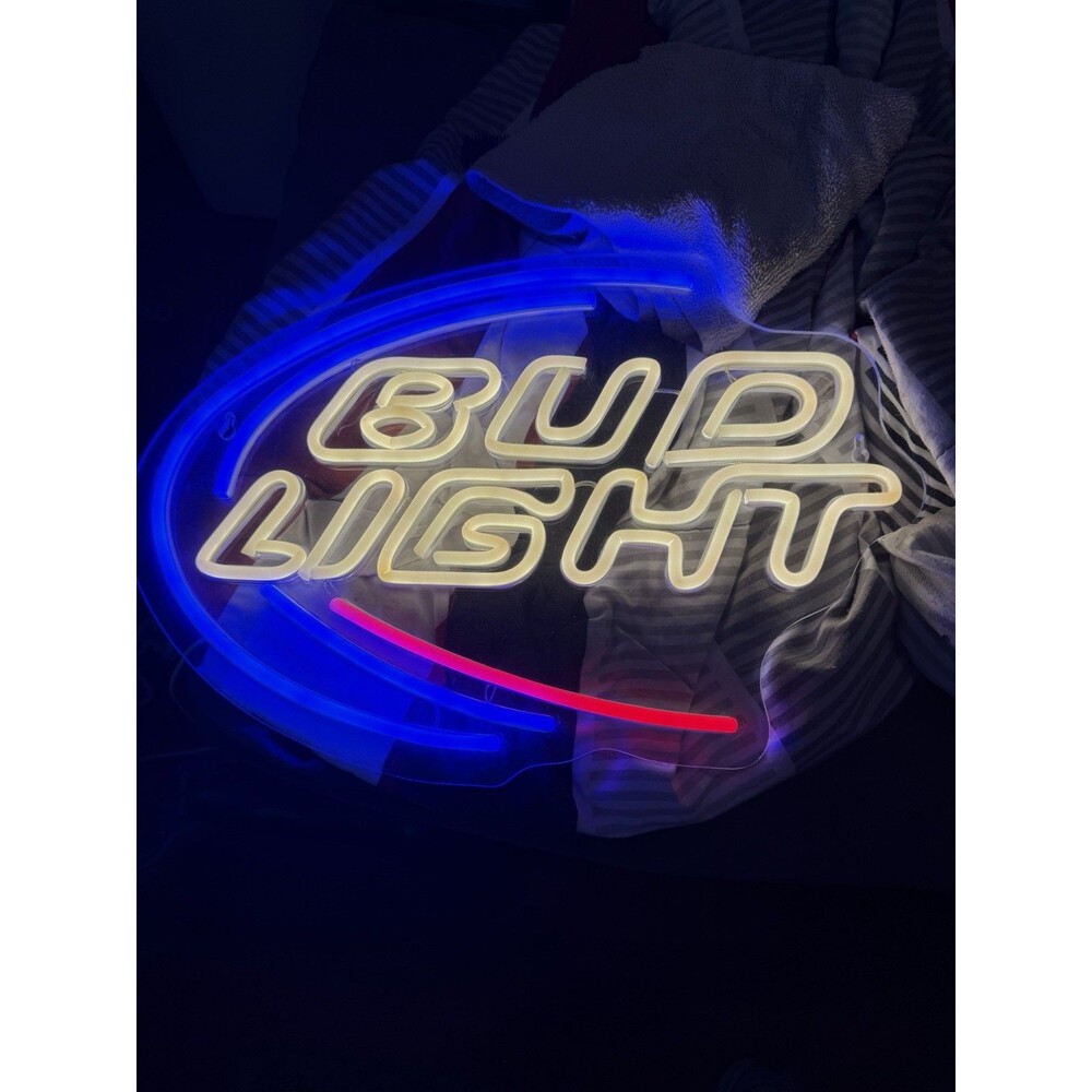 Bud Light Logo 24" Vivid LED Neon Sign Light Lamp Artwork Bar Man Cave